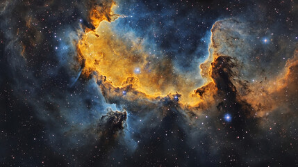 Wall Mural - a celestial masterpiece of swirling gas clouds and radiant stars creating a breathtaking view of the