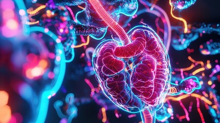 Poster - Futuristic 3D Internal Organ Rendering