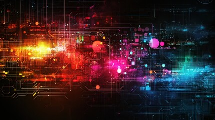 Poster - Vibrant Abstract Digital Technology Background Design
