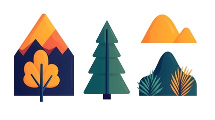 Aufkleber - Sleek and adaptable icon design featuring minimalist geometric shapes clean lines and sharp edges