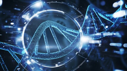 Wall Mural - spiral dna helix structure on color background.