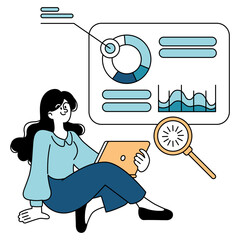 Poster - Businesswoman. Flat Vector Illustration