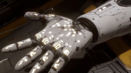 Aufkleber - A Close-Up of a Futuristic Robotic Hand