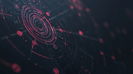 Fototapete - Render illustration of connected network nodes in the digital age and IoT cloud computing