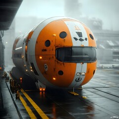 Poster - cargo ships featuring sleek aerodynamic hull designs and advanced robotic loading mechanisms powering an interconnected world of commerce and logistics with a retrofuturistic