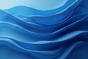 Canvas Print - Serene blue abstract waves pattern background for modern graphic design.