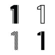 © gibran - Set of number 1 logo design template. Premium Vector