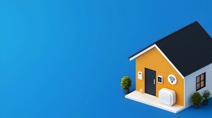 Leinwandbilder - Isometric layout of a modern smart home interior showcasing the of various IoT devices and automation systems designed to provide enhanced convenience energy efficiency