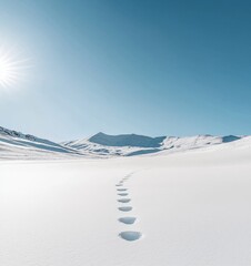 Poster - Beautiful natural landscape with high mountains in the morning
