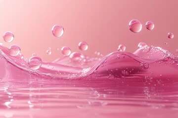 Poster - Color gradient pink, pastel colors, abstract. Creative composition, liquid forms, magazine style, template. Copy space, 3D render, 3D illustration.
