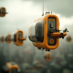 Poster - Towering futuristic cargo ships equipped with innovative hull designs and intelligent robotic loading mechanisms powering an interconnected world of commerce and trade