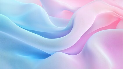 Wall Mural - abstract pastel fabric waves in soft blue, pink, and lavender hues generative ai