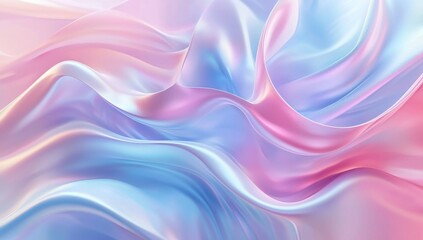 Wall Mural - abstract pastel fabric waves in soft blue, pink, and lavender hues generative ai
