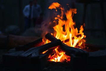 Campfire with Crackling Flames