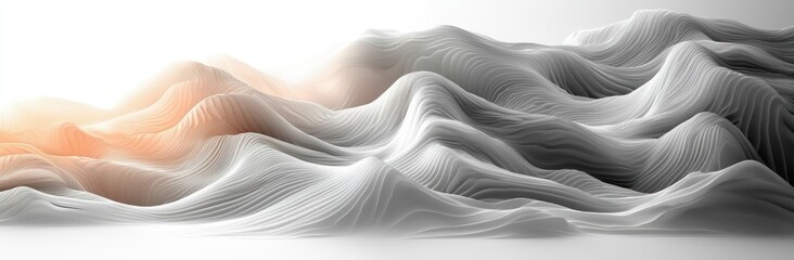 Wall Mural - abstract flowing white waves with a smooth, textured surface creating a fluid, dynamic motion effect