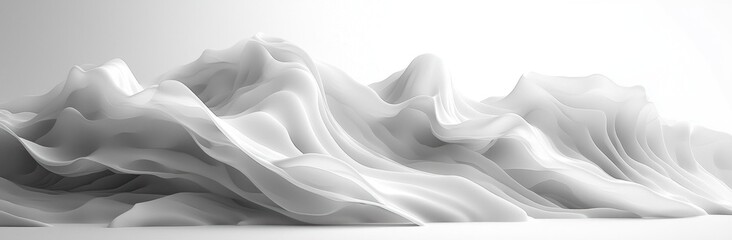 Wall Mural - abstract flowing white waves with a smooth, textured surface creating a fluid, dynamic motion effect