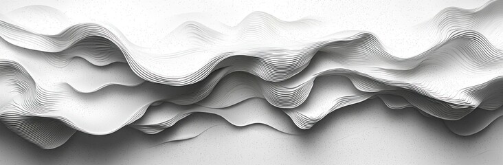 Wall Mural - abstract flowing white waves with a smooth, textured surface creating a fluid, dynamic motion effect