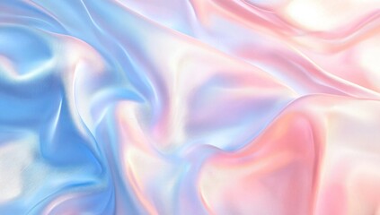 Wall Mural - abstract pastel fabric waves in soft pink and blue hues generative ai