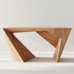 Minimalist Corner Desk with Geometric Shape