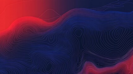 Poster - Abstract digital background with blue and red lines.