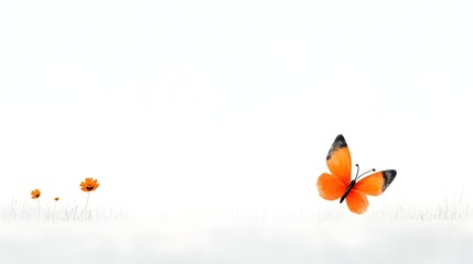Aufkleber - Stunning watercolor of a beautiful monarch butterfly with subtle Halloween inspired elements featuring vibrant orange and black wings against a soft ethereal background
