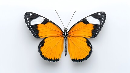Leinwandbilder - Elegant monarch butterfly with glowing orange wings in a beautiful watercolor a hint of Halloween atmosphere with a light isolated background