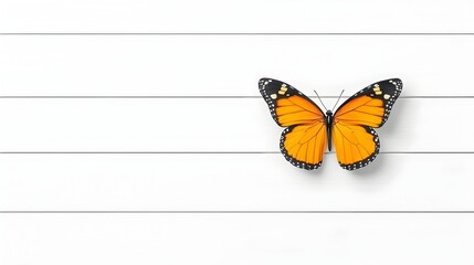 Poster - Elegant and vibrant monarch butterfly painting in watercolor with Halloween inspired color palette and themes isolated on a clean background for seasonal design and visual branding