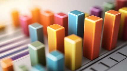 Poster - colorful data visualization with 3d bar graphs
