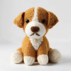 A single cute dog toy front view isolated on white background