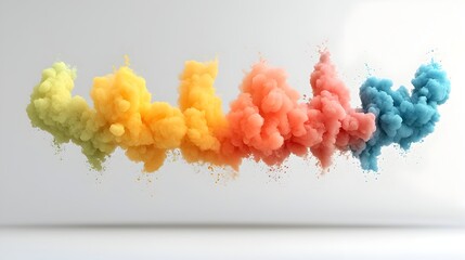 Poster - Multicolored smoke plume with subtle gradients floating freely on a transparent background perfect for modern design advertising and branding applications