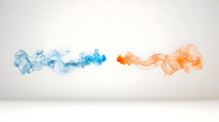 Poster - Ethereal colorful smoke plume creating smooth flowing shapes on a transparent background ideal for layering and design work such as backdrops overlays or creative graphics