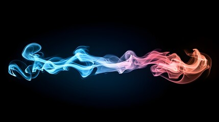 Poster - Ethereal colorful smoke plume creating shapes on a transparent background perfect for layering and design work  The fluid dynamic movement and gradient tones offer a mesmerizing