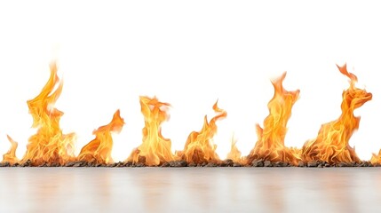 Poster - Mesmerizing flames dancing upward with fierce energy and intense heat glowing with a vivid and captivating radiance isolated against a clean white background