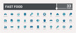 © Rubbble - Fast food colorful line icons set. Related to Burger, donut line and solid color icon collection for web and ui. Outline symbol pack, Icon names are written in English.