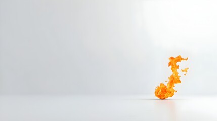 Poster - Mesmerizing Twisting Flames Ablaze on White Background Ideal for Dynamic Design Elements  Captivating fire imagery with vibrant orange red and yellow hues creating a bold