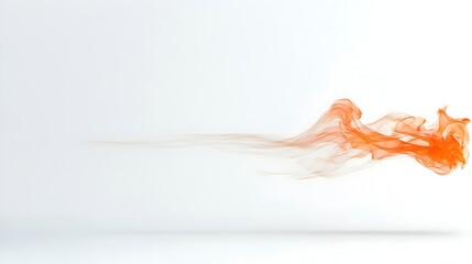 Poster - Isolated flame elements burning intensely with fluid movement and glowing edges set against a clean white background for visual impact and captivating graphic design