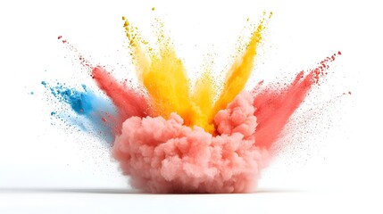 Poster - Bursting explosion of chocolate powder creating a dynamic and rich cloud of colorful particles ideal for or abstract art themes  Vibrant and energetic visual with conceptual digital