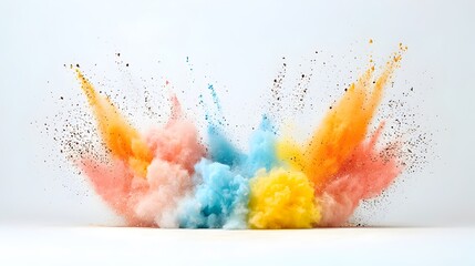 Poster - Dramatic Chocolate Color Explosion with Energetic Powder Dispersing in the Air Ideal for Event Designs