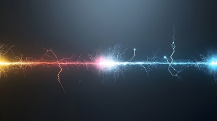 Fototapete - Bright colorful electricity arcs and bolts crackling with dynamic vivid energy on a transparent background perfect for creating powerful futuristic effects in digital artwork
