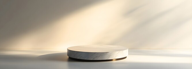 Fototapete - 54. A simple, elegant pedestal in a soft light, perfect for product display