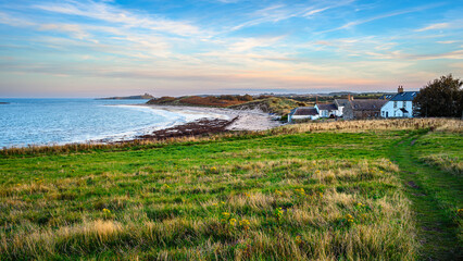Wall Mural - view of low newton and sandy bay, also known as low newton-by-the-sea it is a small fishing village 
