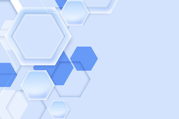 Poster - Abstract geometric hexagon background gradient soft light blue design for Graphic business hitech technology digital illustration web template backdrop desktop wallpaper pattern banner poster texture