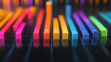 Poster - colorful data visualization concept for analysis