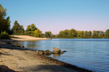 Wall Mural - Landscape of a beautiful lake on a sunny day