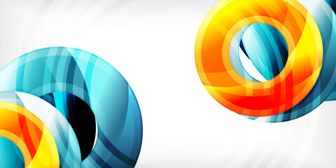 Aufkleber - Bright colorful circles with light effects. Abstract background