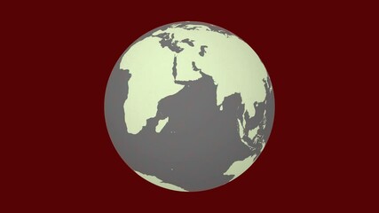 Poster - Spinning globe. Tilted sphere view. Moderate speed globe rotation. Solid color style.