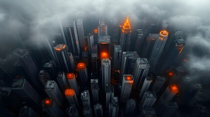 Aufkleber - Aerial View of Kuala Lumpur s Futuristic Skyline Aglow with Vibrant Neon Lights Creating a Captivating Atmosphere in the Modern Urban Landscape at Night