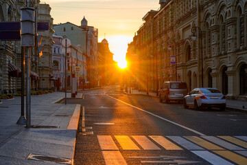 Wall Mural - ilinka street in moscow, russia. architecture and landmarks of moscow. cityscape of moscow