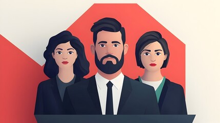 Poster - A team of digitally rendered figures from diverse backgrounds and identities collaborating to secure a complex system of digital assets in a 3D isometric security scenario showcasing a striking