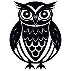 Wall Mural - Owl Line Art Vector Illustration.